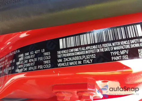 2020 Jeep Renegade Altitude Fwd z USA, uszkodzony, nr VIN ZACNJABB3LPL92152